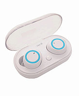Casti audio in ear iLike IBE01, wireless, Bluetooth 5.0, IPX4, Extra Bass, toc de incarcare, alb/albastru