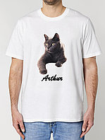 Tricou personalizat, printat cu Portretul Pisicii Tale, Barbati
