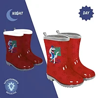 CIZME DE CAUCIUC DINOZAUR CU MARGINE REFLECTORIZANTA - MARIMI 22 - 31 - PERLETTI