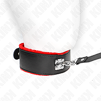 Kink Colier cu Centură 116 cm cu Curea de Piele Roșie Reglabilă 40-48 cm x 6 cm