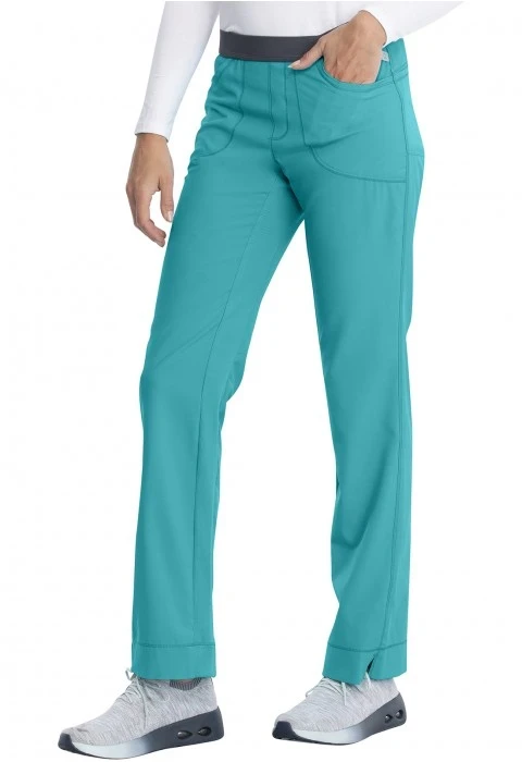 Pantaloni antimicrobieni Infinity cu talie joasa slim Teal Blue - foto 1 - id-p90723624