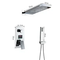 Set de dus incastrat Crom lucios cu termostat