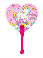 Evantai pentru copii, model unicorn, 32x21 cm