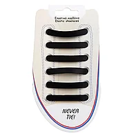 Set 12 sireturi elastice negre, Never Tie