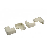 Set 4 bucati groase protectii colturi mobilier, 3.5x1.2x5.5 cm, Alb
