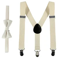 Bretele si Papion Copii, Ivory, 1-6 ani