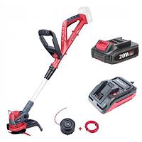 Motocoasa, trimmer, pentru tuns iarba, electric, cu acumulator 2 Ah, incarcator 20V Li-ion, maner telescopic,