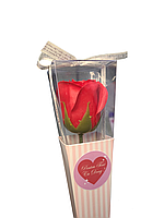 Trandafir din Sapun in Cutie Eleganta Pentru tine Cu drag Rosu rosu