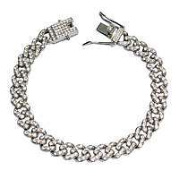 Bratara Stil Cuban Hip Hop din Inox si Pietre Zirconiu 20 cm