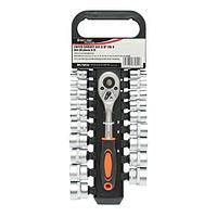 Trusa chei tubulare, 3/8", metrice Cr-V, cu clichet reversibil, 20 piese, Breckner Germany