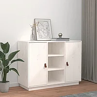 Servantă, alb, 100x40x75 cm, lemn masiv de pin