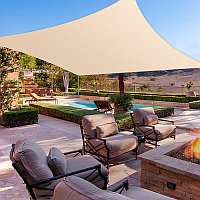 Copertina protectie uv, parasolar 3x3 m, forma patrata, material impermeabil, alb