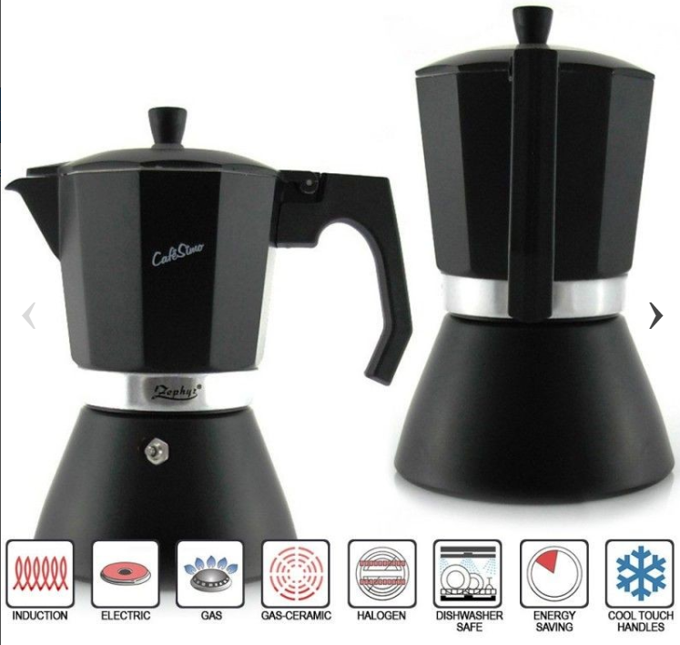 Espressor cafea din aluminiu Zephyr, 300ml, negru, capacitate maxima: 6 cupe - foto 2 - id-p90742408
