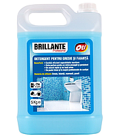Detergent pentru gresie si faianta Brillante, 5kg Indeparteaza petele