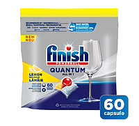 Detergent capsule pentru masina de spalat vase Finish Quantum All in 1 Lemon, 60 spalari 60