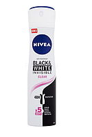 Deodorant Black White Invisible Clear, Nivea, 150 ml