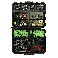 Set 172 accesorii Fishingbox, pescuit la spinning, crap, carlige si greutati si accesorii pentru monturi
