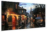 Set de pictura pe numere Aapxi , Peisaj pe panza fara cute, culori acrilice vibrante, perfect pentru