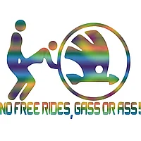 Sticker No Free Rides Gas Or Ass Skoda Cameleon, 10 Centimetri