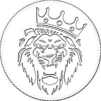 Sticker King Lion Alb, 30 Centimetri