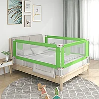 Balustradă de protecție pat copii, verde, 150x25 cm, textil