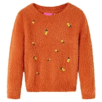 Pulover tricotat pentru copii, portocaliu ars, 92