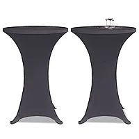 Husă elastică pentru masă, 2 buc., antracit, 80 cm