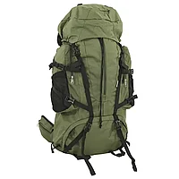 Rucsac de drumeție, verde kaki, 100 L, țesătură oxford