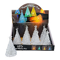 Decoratiune pentru Craciun Bradut transparent cu lumini led , 10Ã 5cm