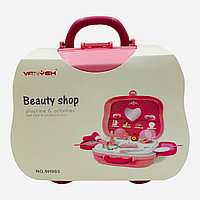 Gentuta pentru fetite, stil valiza cu roti, cu accesorii de infrumusetare, Beauty Shop, 26Ã 24Ã 9cm, +3ani,