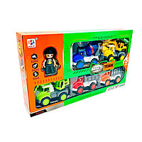Set 5 masinute de constructii cu figurina, 38Ã 22Ã 5cm, +3ani,