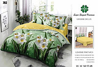 Lenjerie de Pat Finet, 6 Piese, Model cu Floricele, Super Elegant Pucioasa