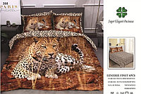 Lenjerie de Pat Finet, 6 Piese, Model cu Leopard, Super Elegant Pucioasa