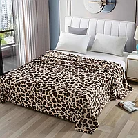 Patura Pufoasa Cocolino, Model Animal Print, maro negru, 200 x 230 cm
