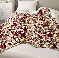 Patura Pufoasa Cocolino, Model cu Flori rosii, 200 x 230 cm