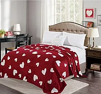 Patura Pufoasa Cocolino, Model cu Inimioare, Bordo, 200 x 230 cm