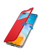 Husa Flip View, pentru Nokia 6, Magnet, cu geam notificari, Eco-Leather, RED