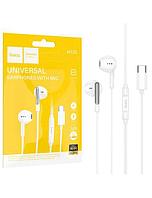 Hoco (M123) Casti cu Fir, In Ear, USB-C, 1.2m, Mic & Volume Key, HiFI, WHITE