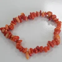 Bratara Chipstone - Coral Rosu