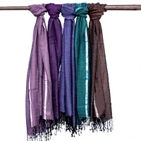 Eșarfă Indian Boho Mari - 75x180cm - Culori Aleatorii cu Ață Aurie