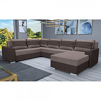 Set de canapea colt universal, maro închis/maro/gri Taupe, ANDRES U UNI