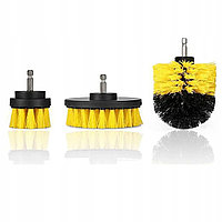 Set 3 Perii Rotative Din Plastic, De Curatat Suprafete, Covoare, Cu Adaptor, Diferite Marimi, Pentru