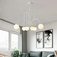 Lustra LED Alb Cu 6 Globuri Alb Mat