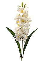 Zambila artificiala extra-bogata 30 flori si 9 boboci, calitate superioara, 77cm, alb