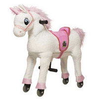 Unicorn alb 3-5 ani, Melody, pentru calarit, cu rotile