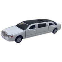 Macheta Limuzina 1:38 Lincoln limo alb Kinsmart