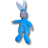Bebe Iepuras imita Anne Geddes albastru Lumanare Botez 30 cm
