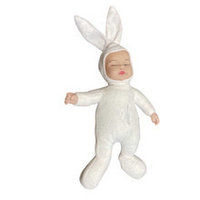 Bebe Iepuras imita Anne Geddes alb Lumanare Botez