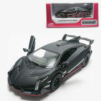 Macheta 1/36 lamborghini veneno, matt black negru mat in cutie Kinsmart