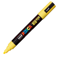 Carioca Marker UNI Posca PC-5M, varf rotund, 1.8-2.5mm pentru orice tip de suprafata GALBEN nr. 2
